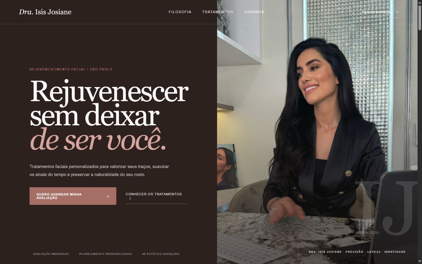 Captura real do site JK Estética Avançada