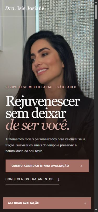 Página inicial do projeto JK Estética Avançada em celular